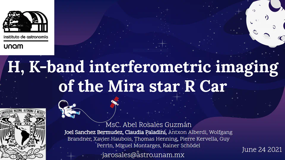 H, K-band interferometric imaging of the Mira star R Car