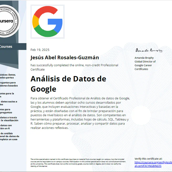 📊 I am proud to announce that I have finally completed my Google Data Analytics certification through Coursera platform.